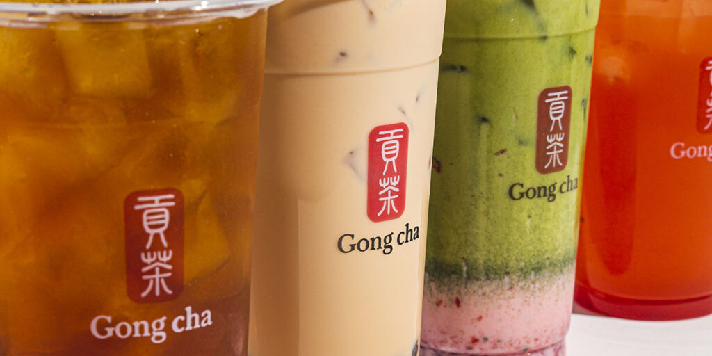 four Gong cha bubble tea drinks